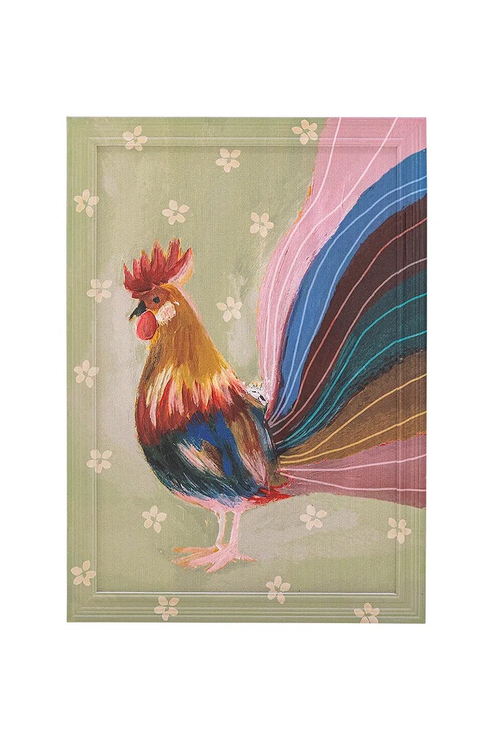 Bloomingville Dekoracja ścienna w ramie Hanaia 35,5 x 50 x 2 cm multicolor 82063070