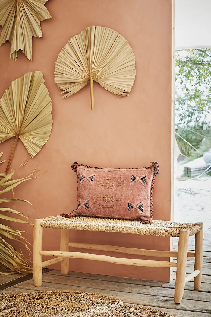 Декорация на стена Madam Stoltz Palm Leaves 60-70 cm (3 броя) бежов DC21003.4.6