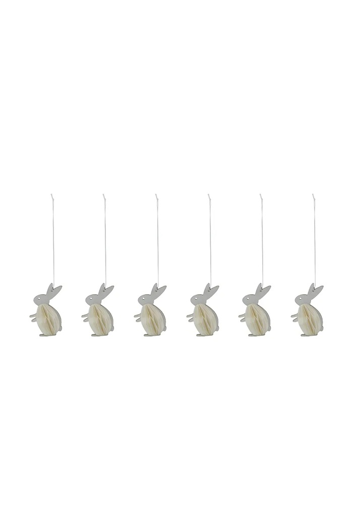 Božični okraski House Doctor HDRabb 6 cm 6-pack bež 900001274