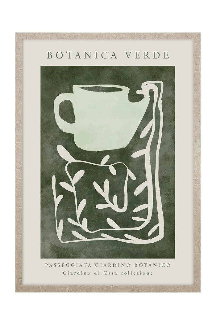 Inne stenska dekoracija v okvirju 50 x 70 cm zelena 15.41.201.25161