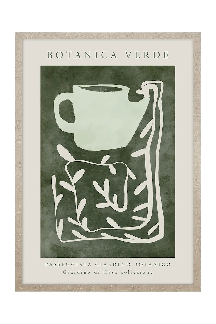 Inne stenska dekoracija v okvirju 50 x 70 cm zelena 15.41.201.25161