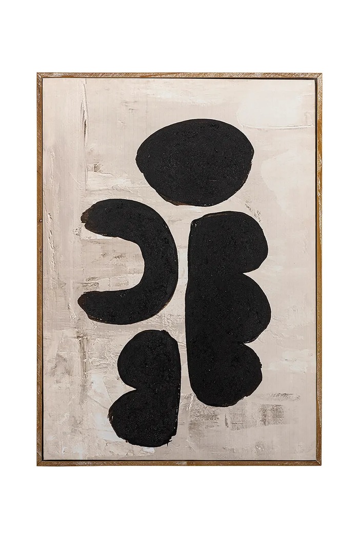 Bloomingville Decorațiune de perete din lemn de brad 53 x 73 x 4 cm negru 82063198