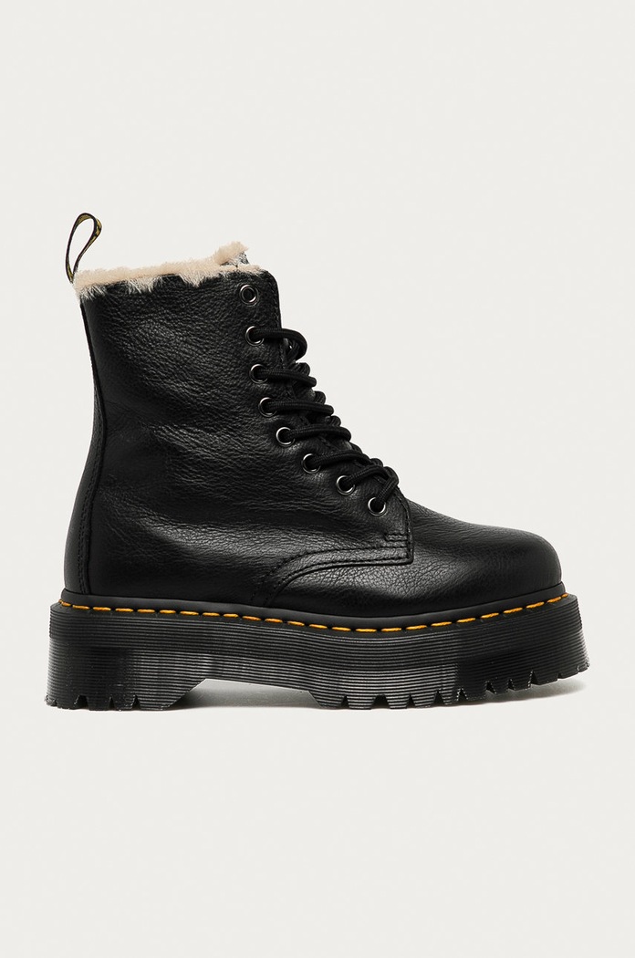 Δερμάτινα workers Dr. Martens Jadon Fur Lined ίσια πλατφόρμα μαύρο DM25637001