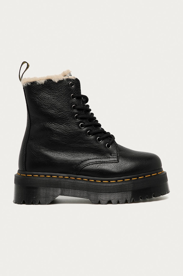 Δερμάτινα workers Dr. Martens Jadon Fur Lined ίσια πλατφόρμα μαύρο DM25637001