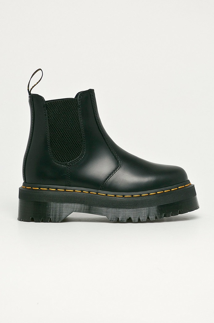 Dr. Martens - Kožené topánky Chelsea 2976 Quad usňová koža čierna DM24687001