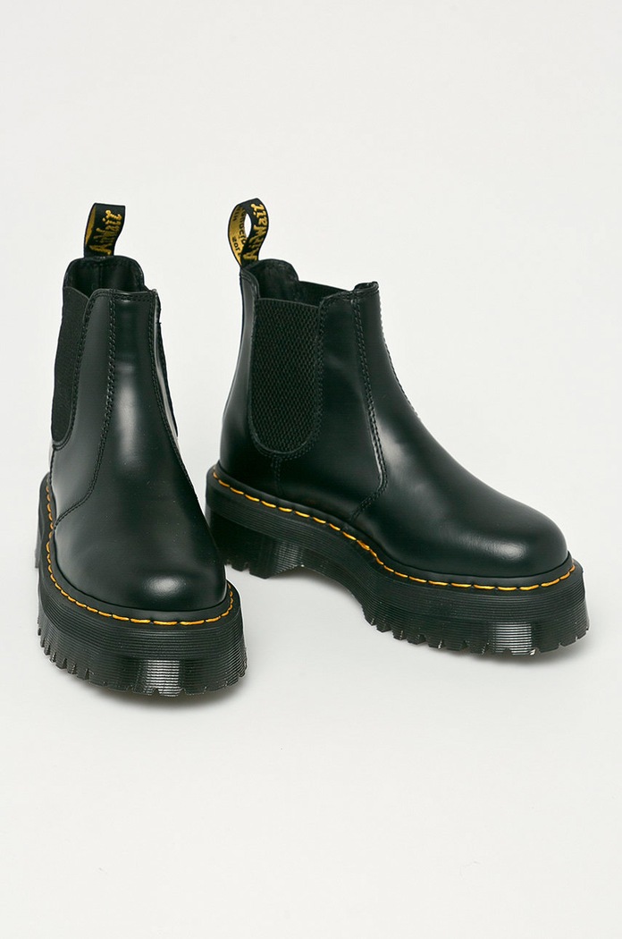Dr. Martens - Kožené topánky Chelsea 2976 Quad DM24687001 čierna AW22