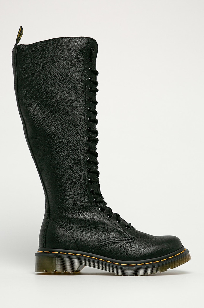 Dr. Martens - Kozaki skórzane 1B60 Virginia płaski czarny 23889001