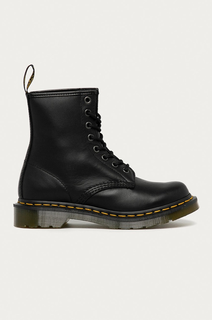 Dr. Martens - Workery skórzane 1460 Nappa płaski czarny 11821002