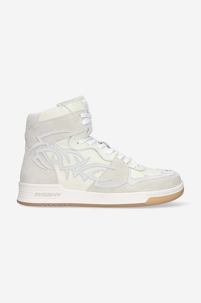 Kožne tenisice MISBHV Court Sneaker zrnata koža bijela 022BW410
