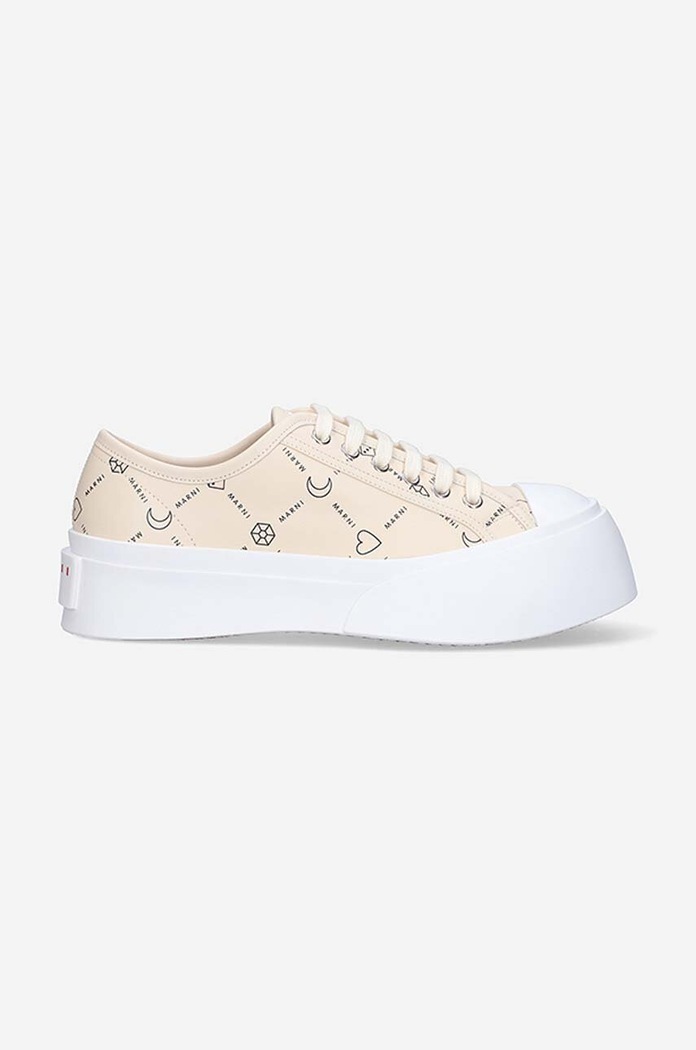 Marni leather sneakers grain leather beige SNZW003020.P4599.ZO019