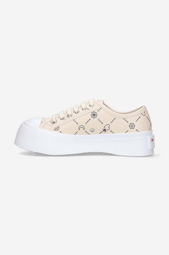 Shoes Marni leather sneakers SNZW003020.P4599.ZO019 beige