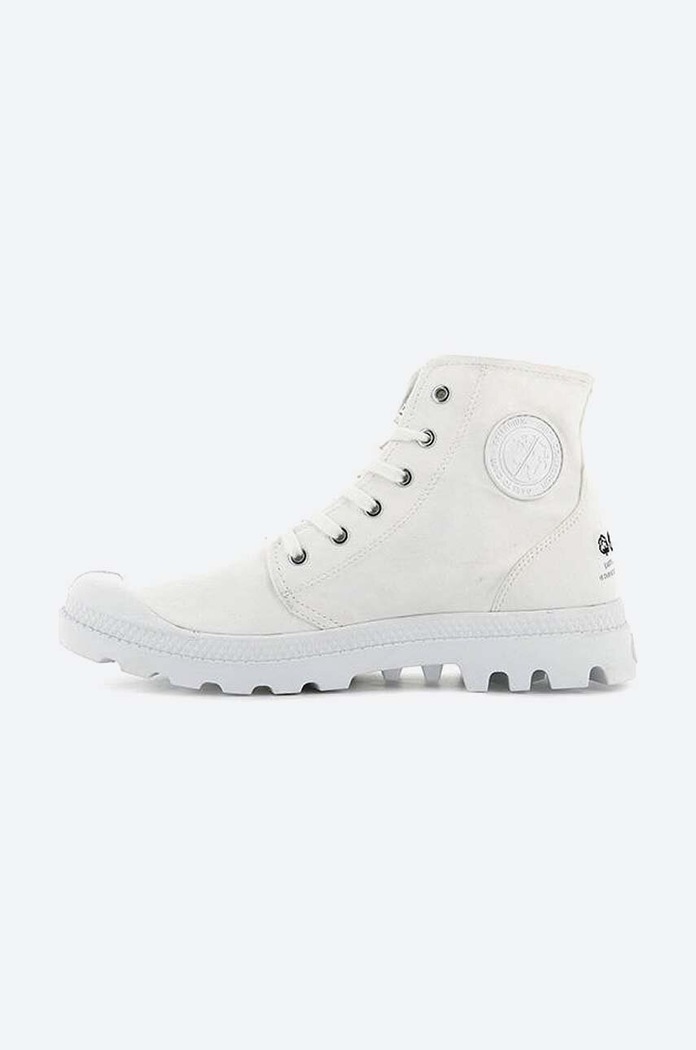 Boty Palladium Kecky Palladium Pampa Hi Organic II Vegan 77100.116.M. bílá