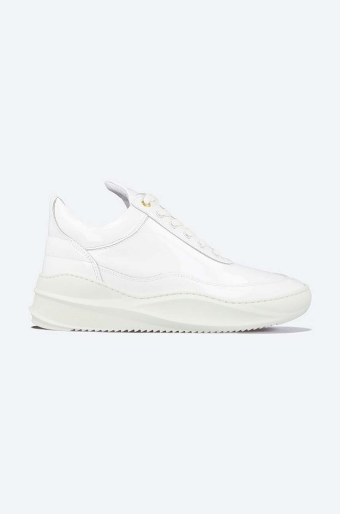 Kožené tenisky Filling Pieces Low Top Sky Shine plochá bílá 25528301901