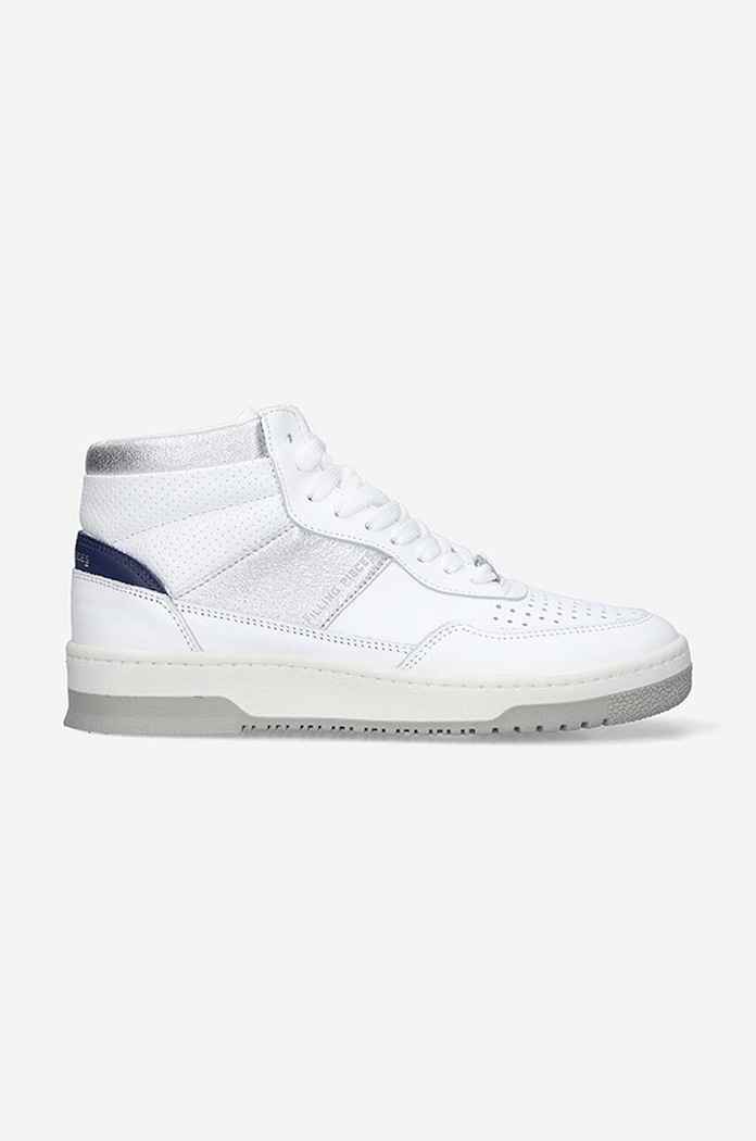 Kožené tenisky Filling Pieces Mid Ace Spin plochá bílá 55333491975