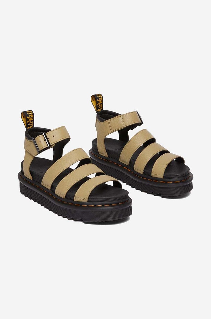 Dr. Martens sandały skórzane Blaire Pisa płaski beżowy 30706358
