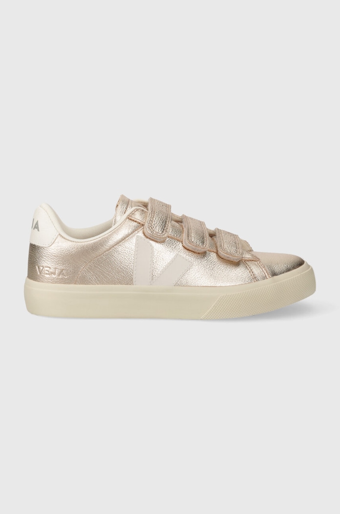 Kožené tenisky Veja Recife Logo RC0502418 zlatá SS26