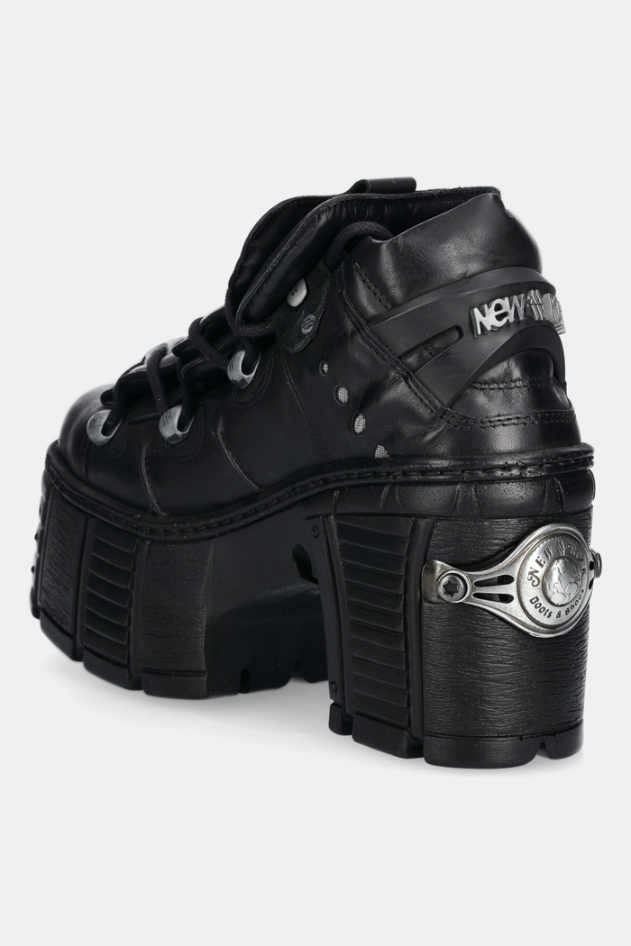 Cipők New Rock bőr csizma CRUST NEGRO M.TM106.C2 fekete