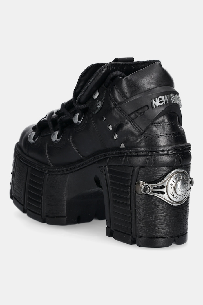 Cipők New Rock bőr csizma CRUST NEGRO M.TM106.C2 fekete
