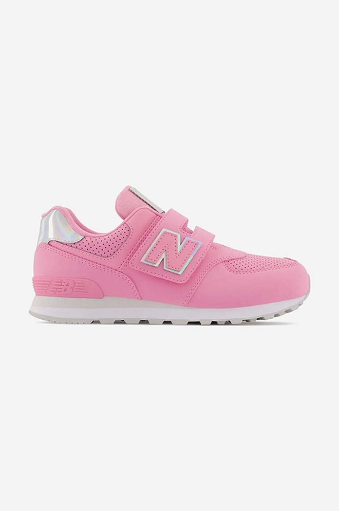 Otroške superge New Balance Imitacija zrnatega usnja roza PV574HM1
