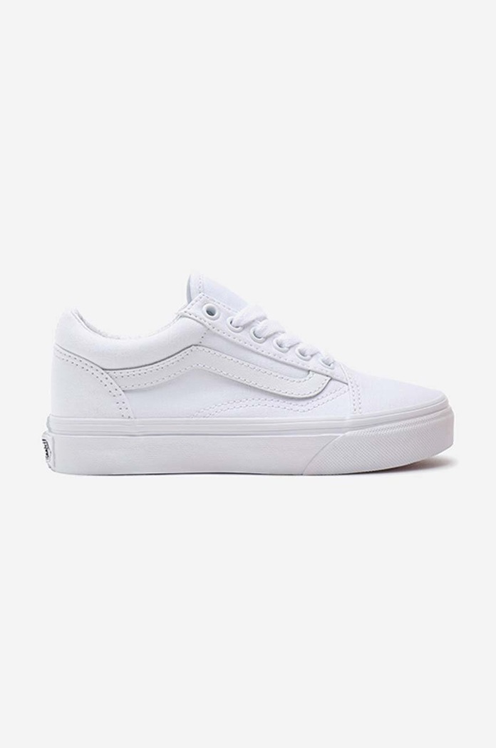 Παιδικά πάνινα παπούτσια Vans UY Old Skool απομίμηση λείου δέρματος λευκό VN0A4BUUQLZ