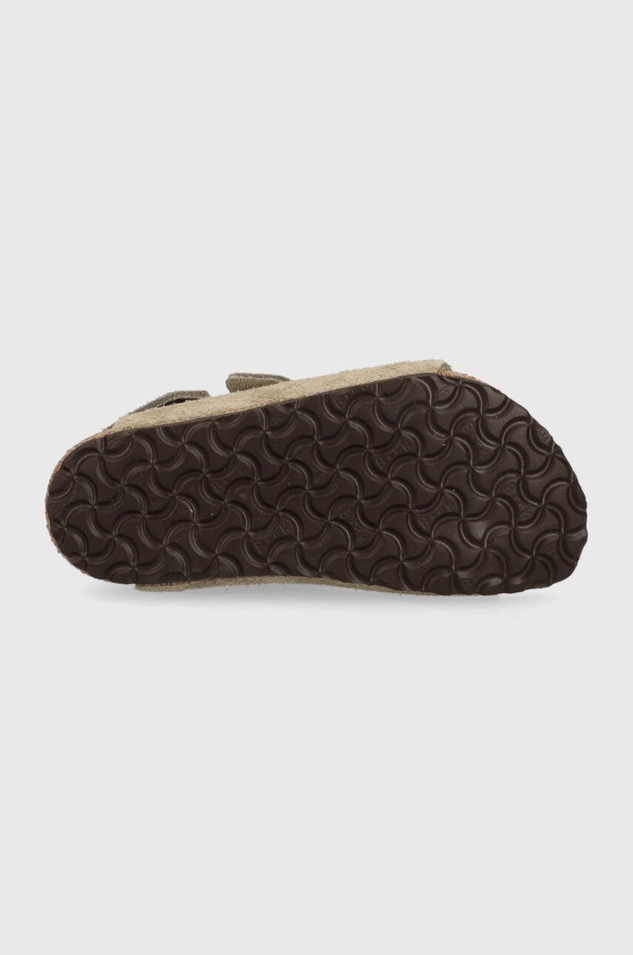 Birkenstock sandały zamszowe dziecięce Milano 1021723.24.35 beżowy