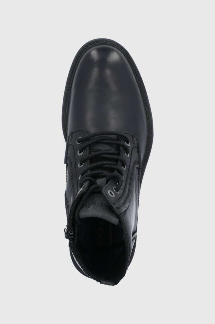 Kožené topánky Jack & Jones čierna 12183116