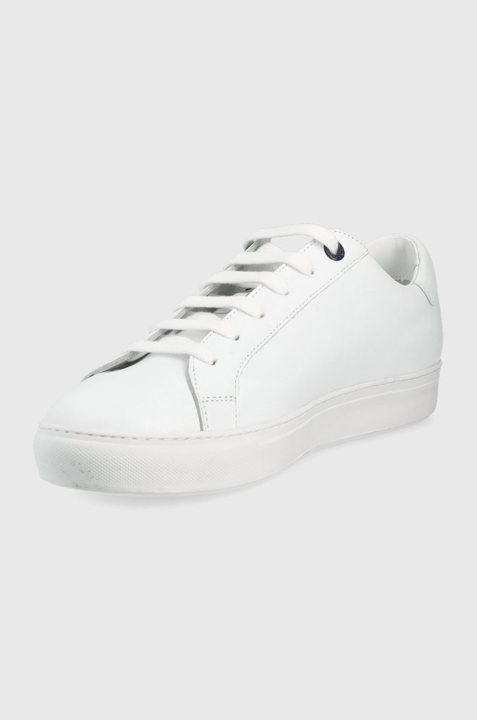 Обувки Кожени обувки Paul&Shark C0P8000.10.WHITE бял