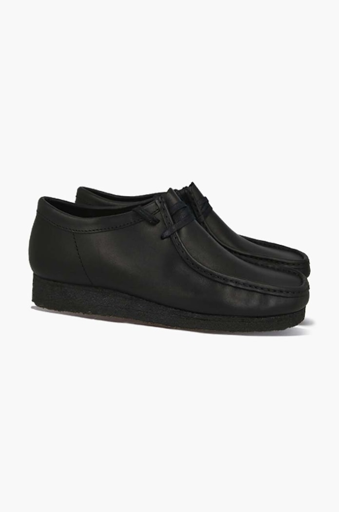 Clarks leather shoes Wallabee black 26155514