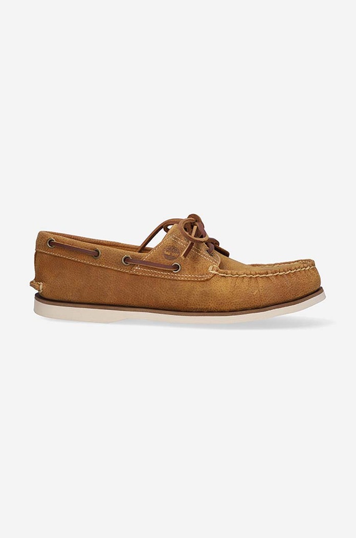 Timberland Mokasyny skórzane Classic Boat EK+2 EYE brązowy A5M1Z