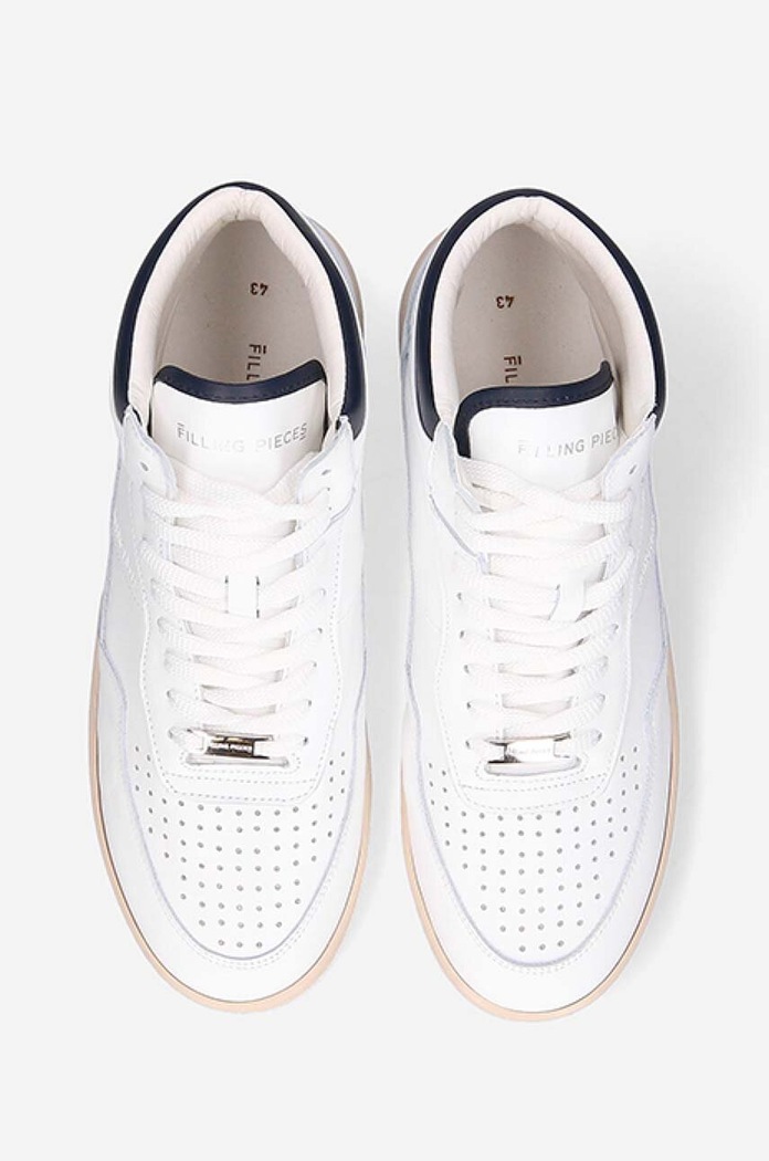 Sneakers din piele Mid Ace Spin Filling Pieces 55333491901 alb