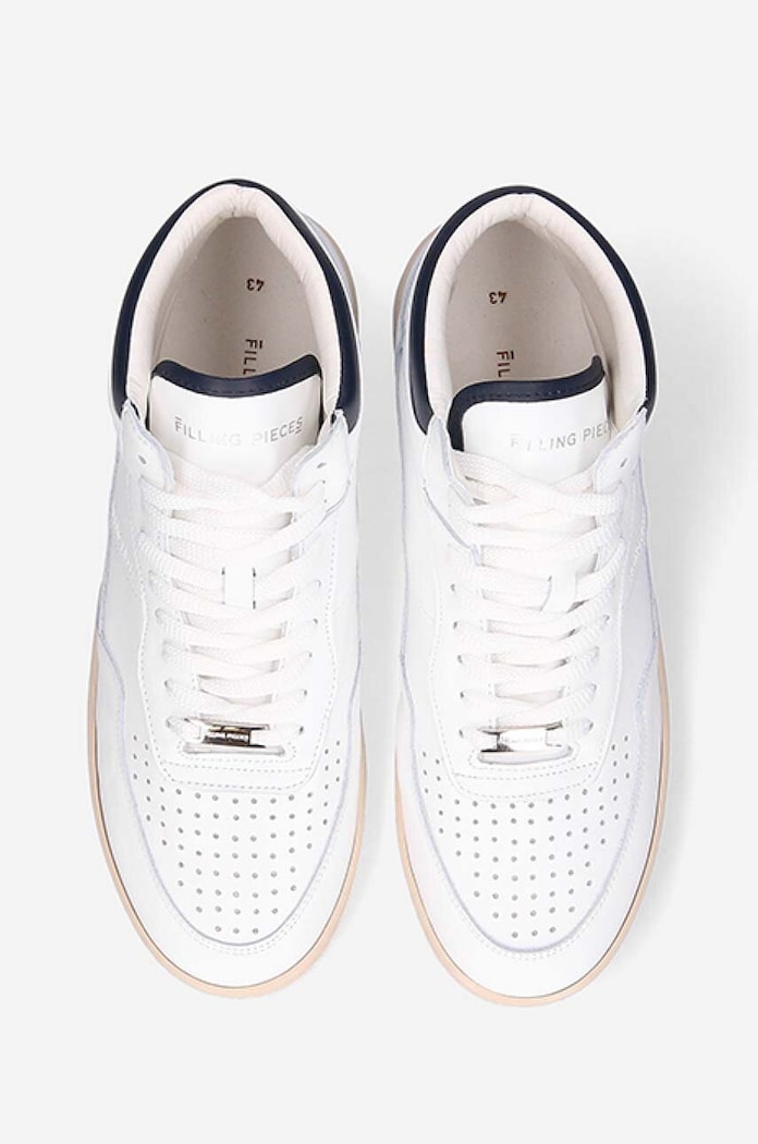 Sneakers din piele Mid Ace Spin Filling Pieces 55333491901 alb