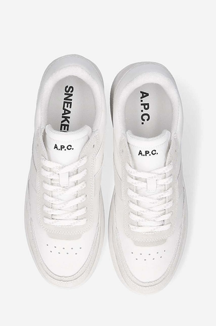 Кожени маратонки A.P.C. Plain PUAAW-M56112 WHITE бял PUAAW.M56112