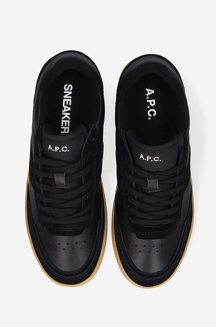 A.P.C. leather sneakers Plain PUAAW-M56112 WHITE black PUAAW.M56112