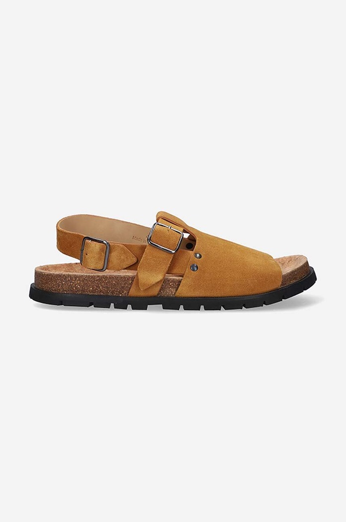 A.P.C. sandały zamszowe Sandales Noe brązowy PXBAH.H51057