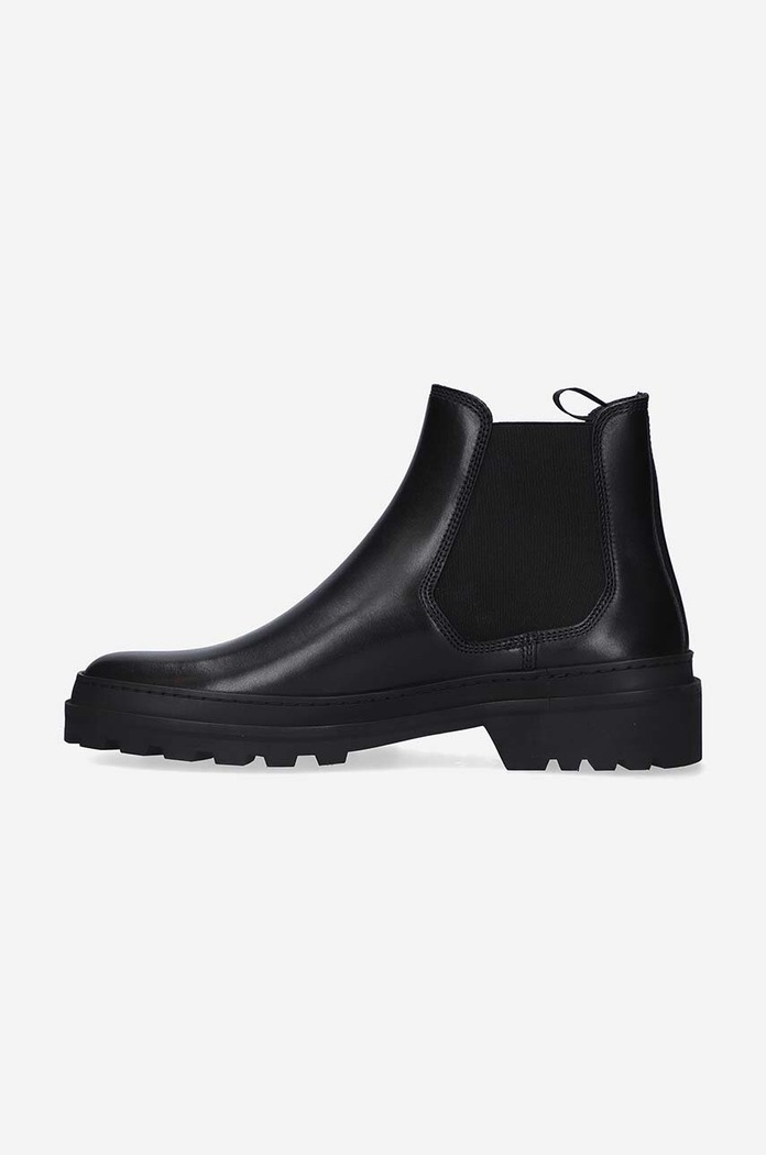 Obuwie A.P.C. sztyblety skórzane Cali PXBAA.H54194 czarny