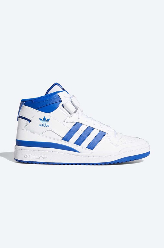 Δερμάτινα sneakers adidas Originals Forum Mid φλατ λευκό FY4976
