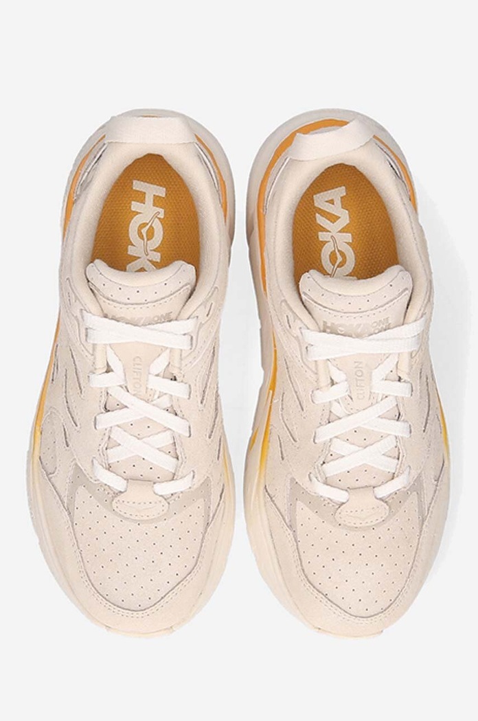 Σουέτ παπούτσια Hoka Us Clifton L μπεζ 1122571