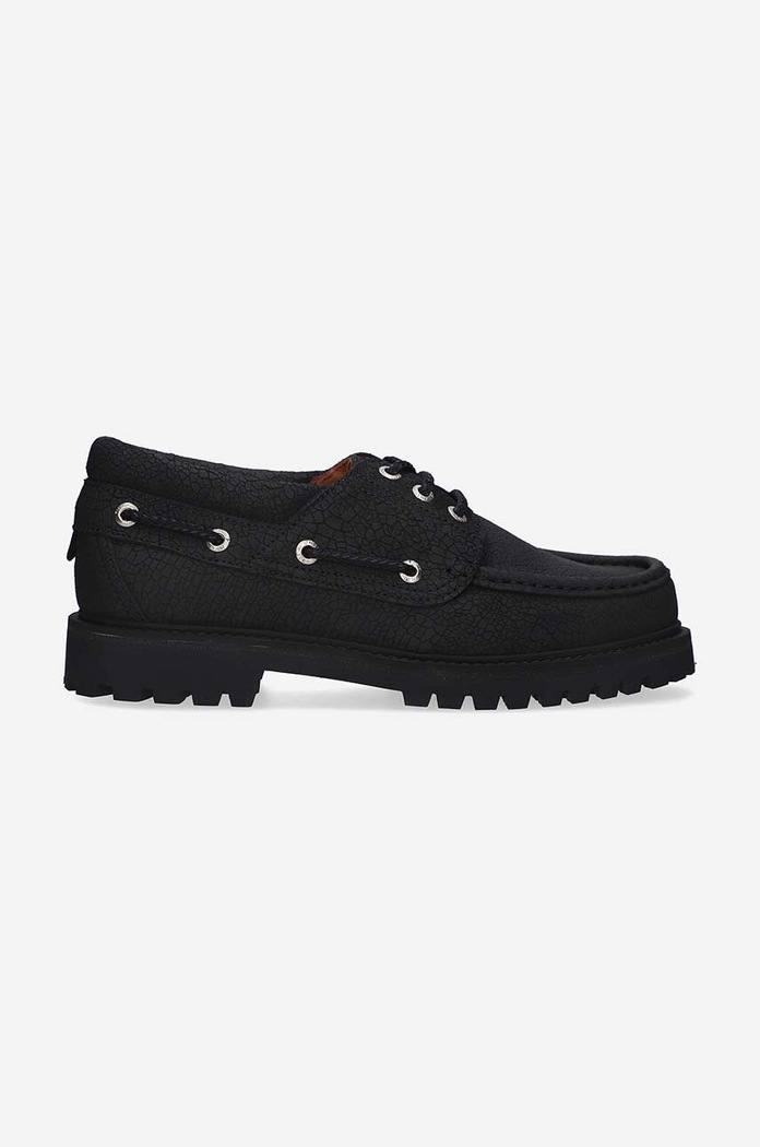 Filling Pieces Mocasini de piele Boatshoe negru 47928901847