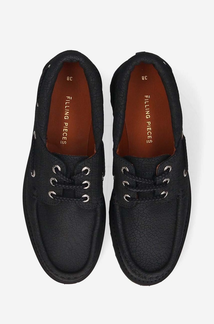 Mocasini de piele Boatshoe Filling Pieces 47928901847 negru