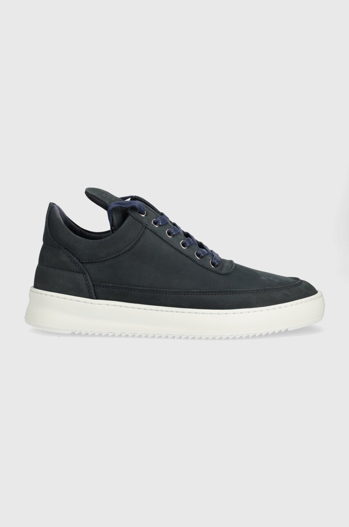 Σουέτ sneakers Filling Pieces φλατ σκούρο μπλε 25122842001
