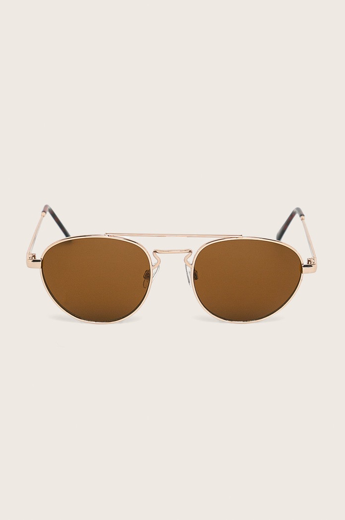 Pieces - Okulary przeciwsłoneczne 17102328 złoty AA00