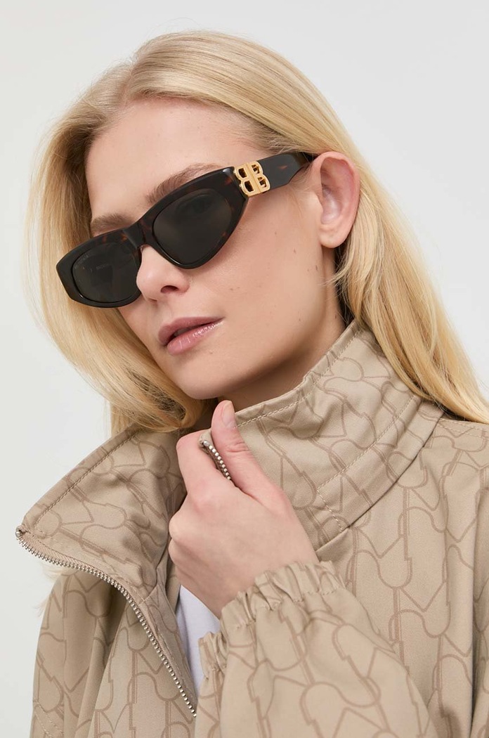 Sluneční brýle Balenciaga kočičí oči hnědá BB0095S