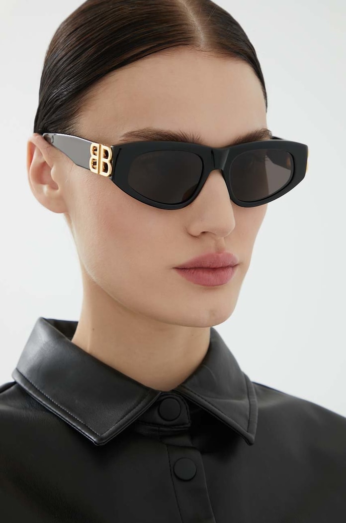 Balenciaga ochelari de soare ochi de pisică negru BB0095S
