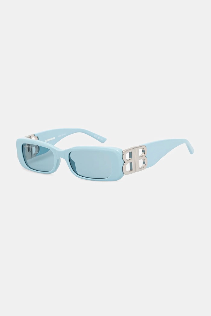Balenciaga okulary przeciwsłoneczne prostokątne srebrny BB0096S