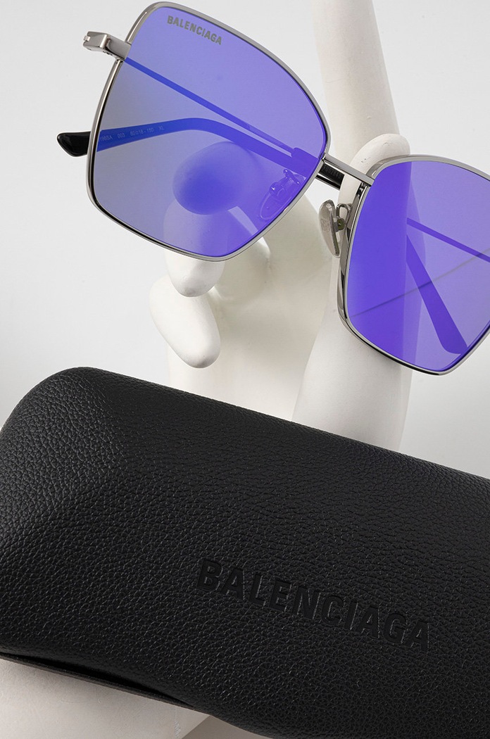 Okulary przeciwsłoneczne Balenciaga BB0196SA fioletowy