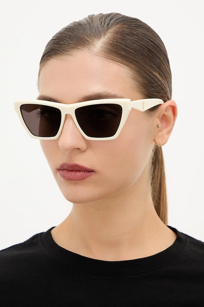 Saint Laurent okulary przeciwsłoneczne jednolita beżowy SL.M103