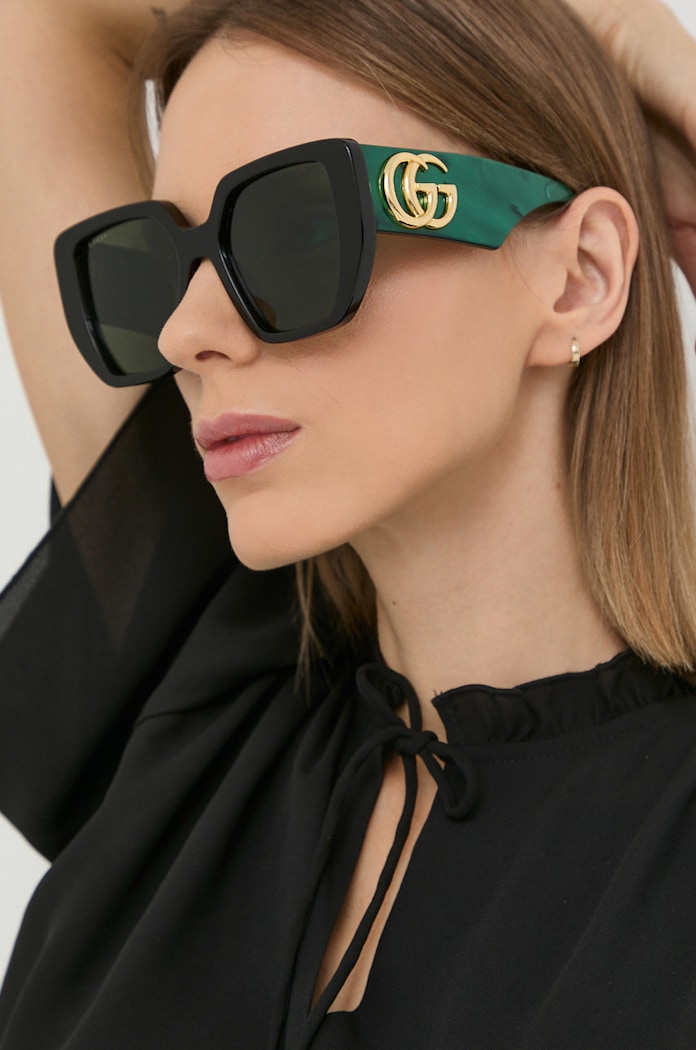 Gucci okulary przeciwsłoneczne jednolita zielony GG0956S