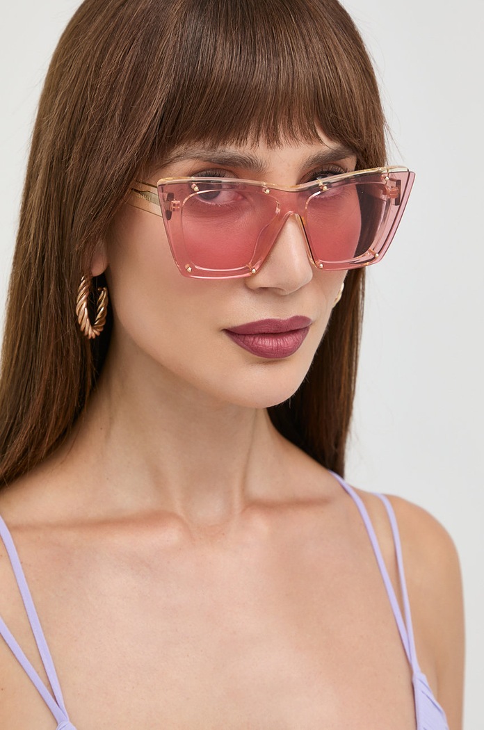 Sunčane naočale Alexander McQueen mačje oči roza AM0361S