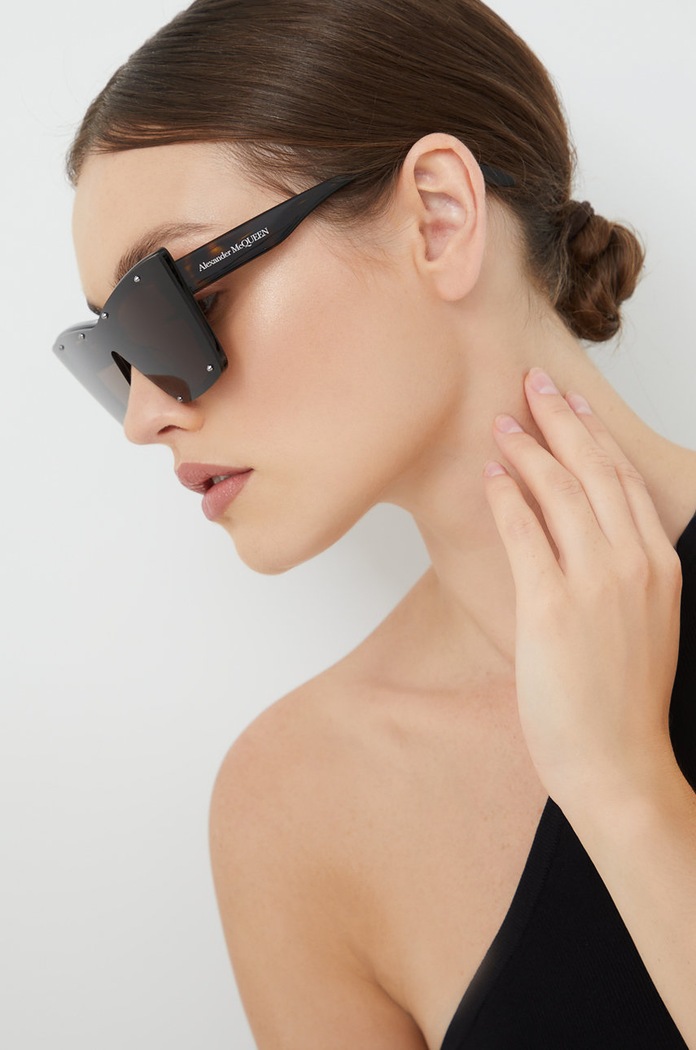Alexander McQueen ochelari de soare ochi de pisică maro AM0361S