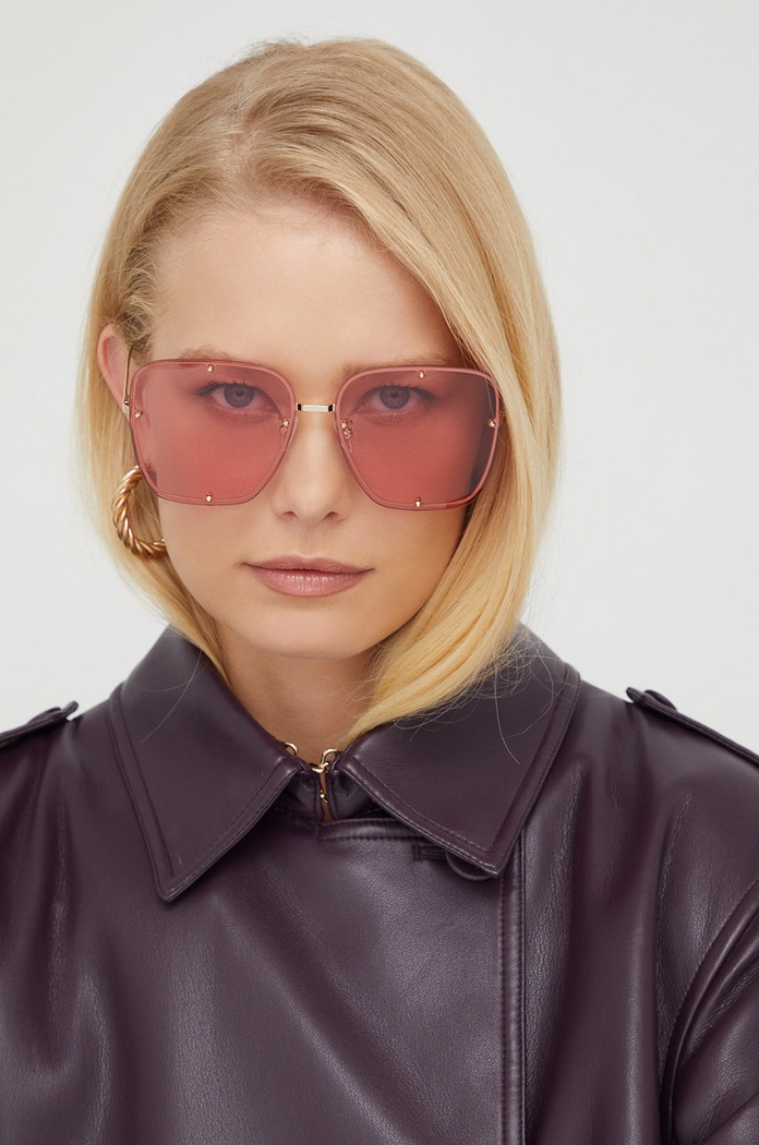 Slnečné okuliare Alexander McQueen hladký ružová AM0364S